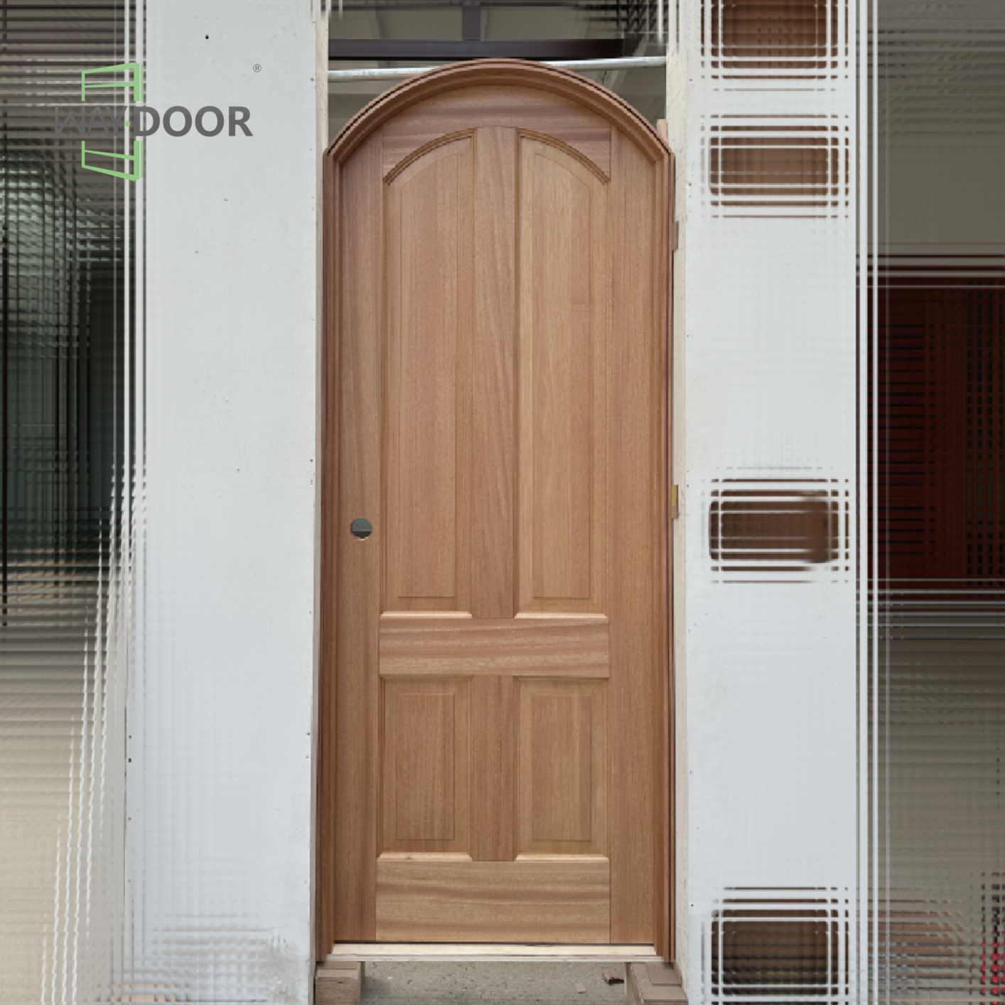 Arched Solid Wood Exterior Front Door