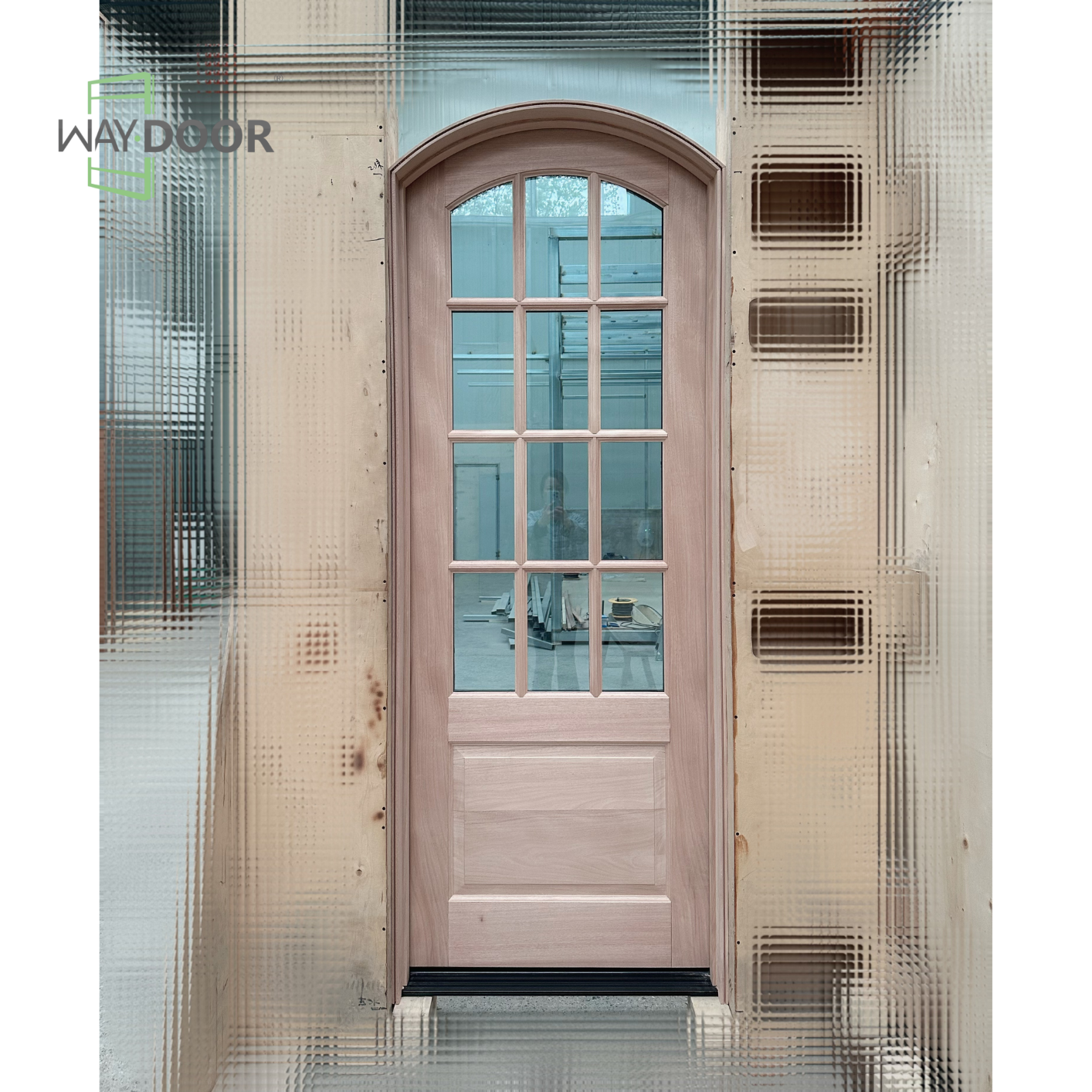 Arched Top 12-Lite Solid Wood Entry Door