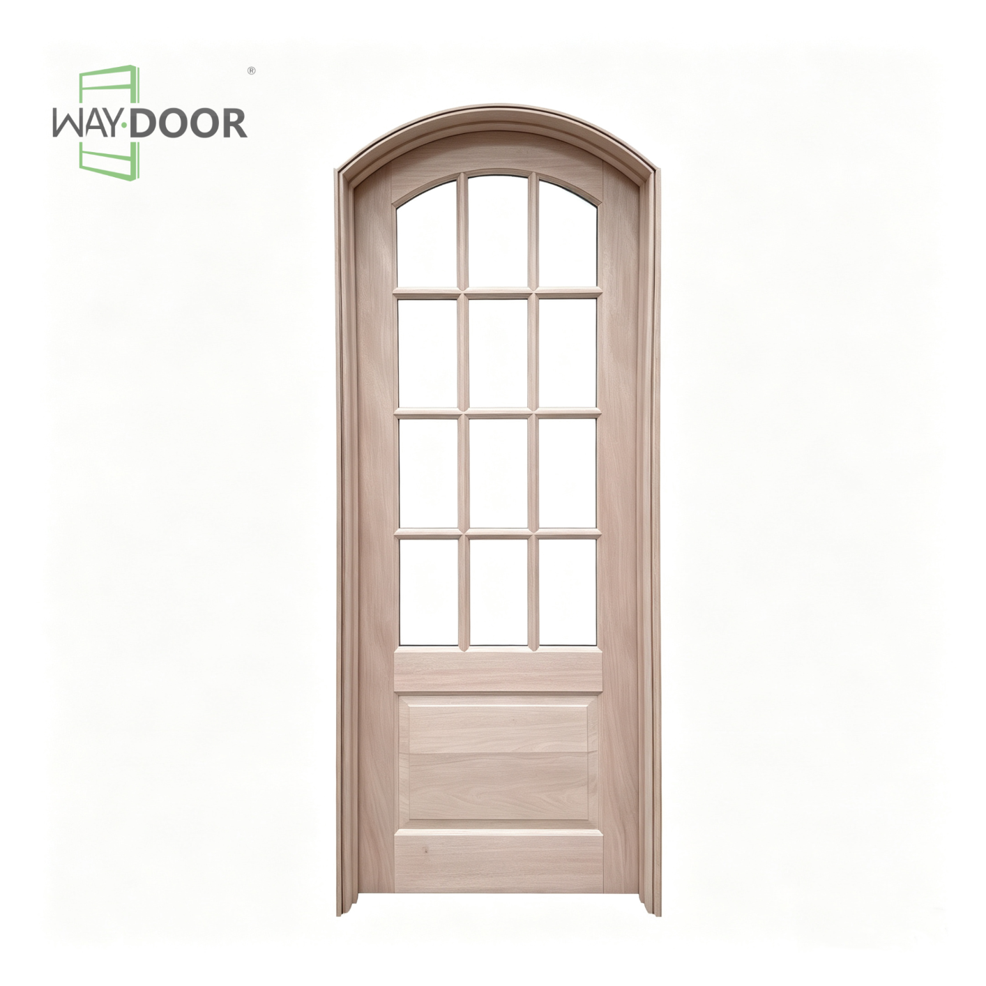 Arched Top 12-Lite Solid Wood Entry Door