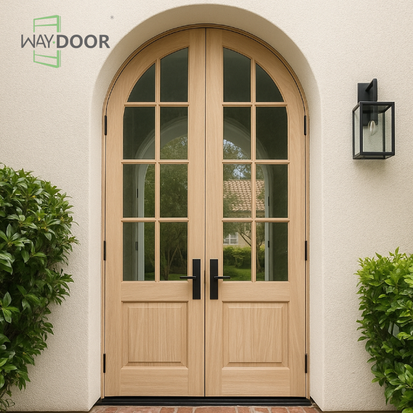 French Style Arched Wood Front Entry Doors