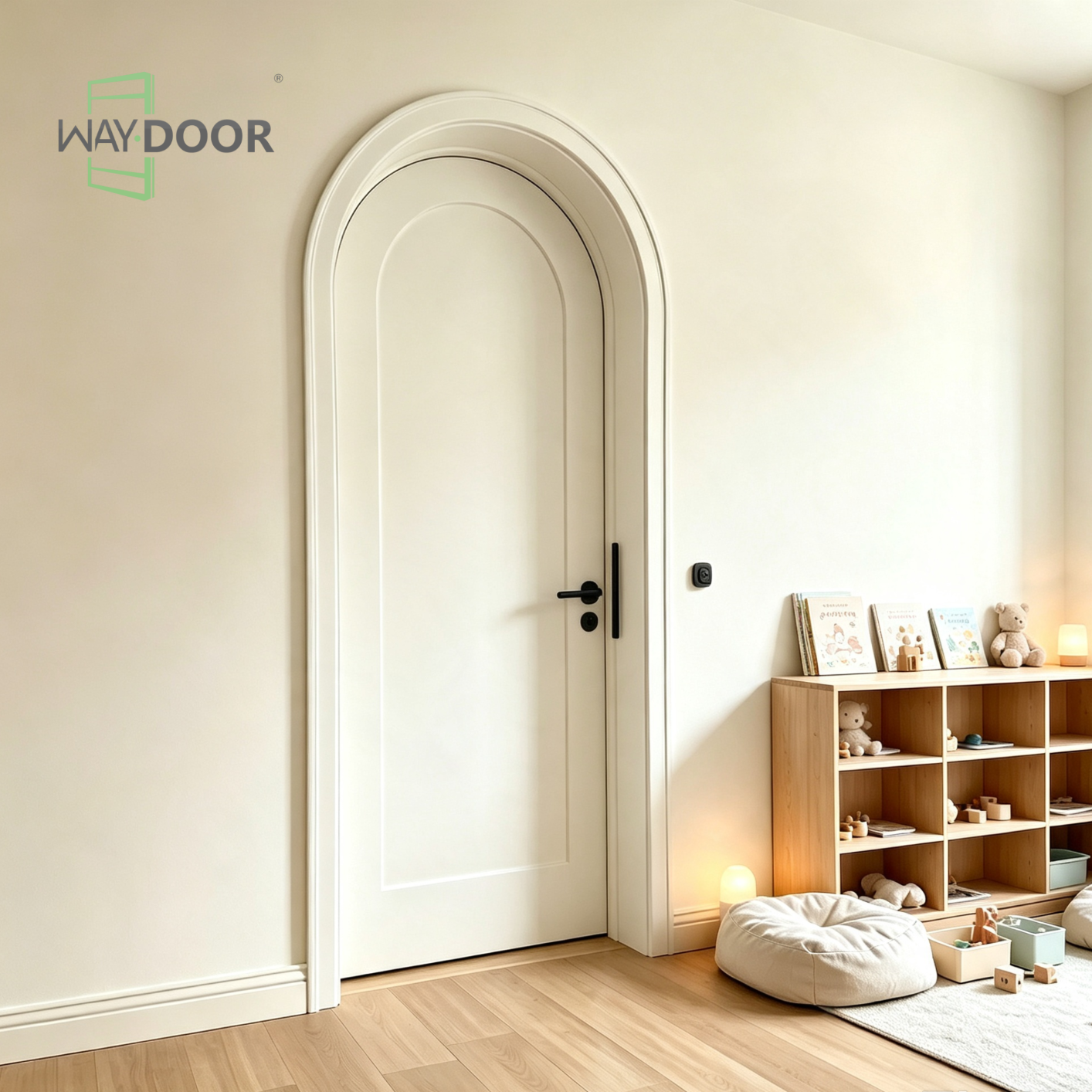 Arched‑Top Shaker Solid Wood Interior Hinge Door
