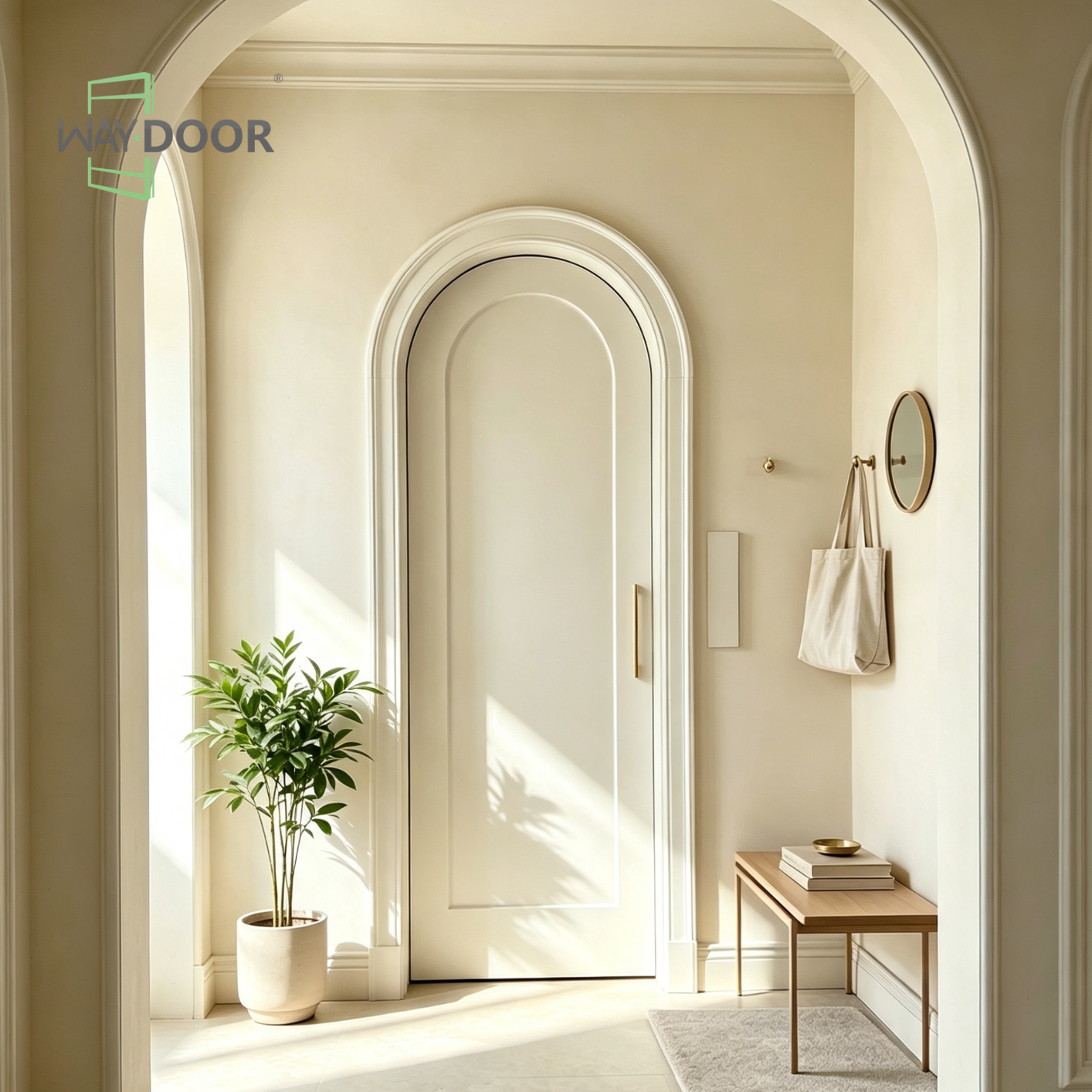 Arched‑Top Shaker Solid Wood Interior Hinge Door