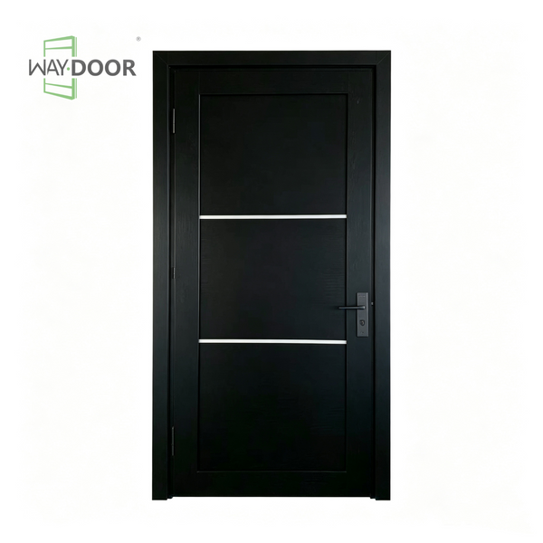 Black Modern White Inset Trim Entry Door