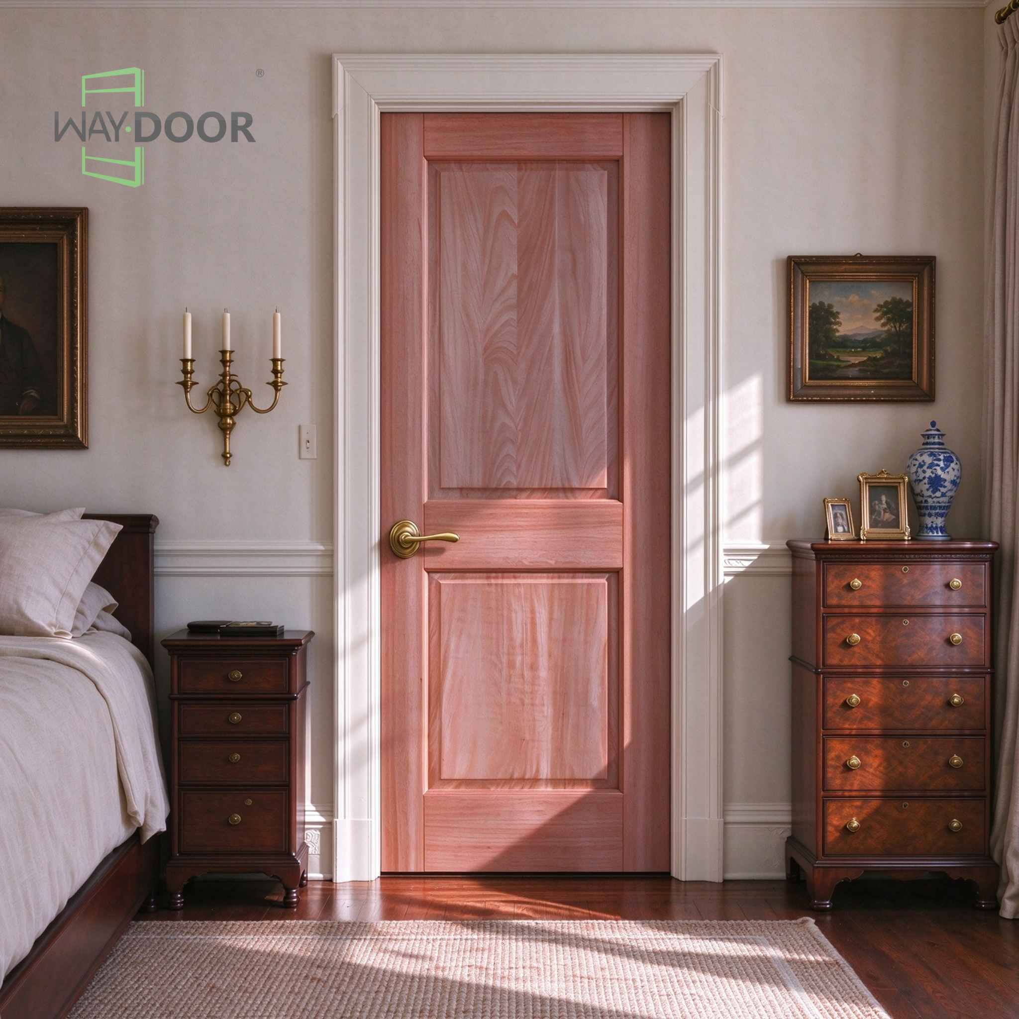 Classic 2-Panel Mahogany Hinge Interior Door