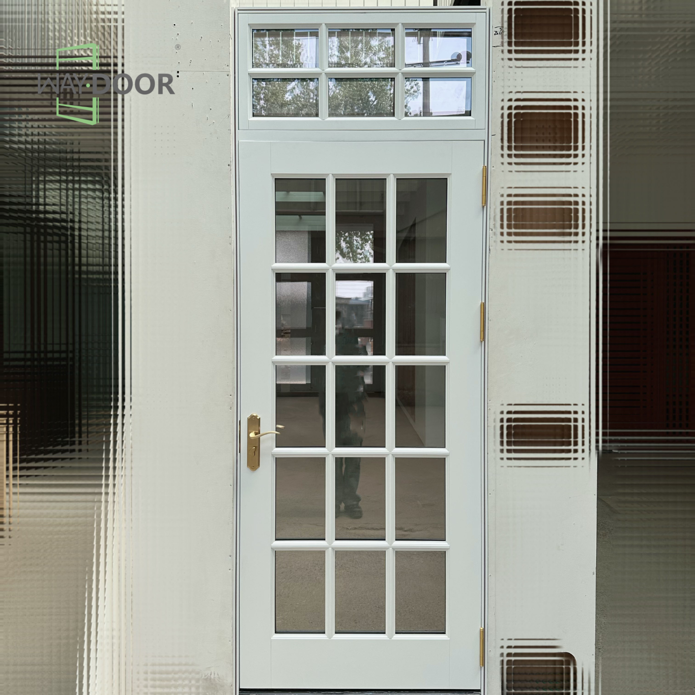 Classic Gridded Glass Exterior Front Door
