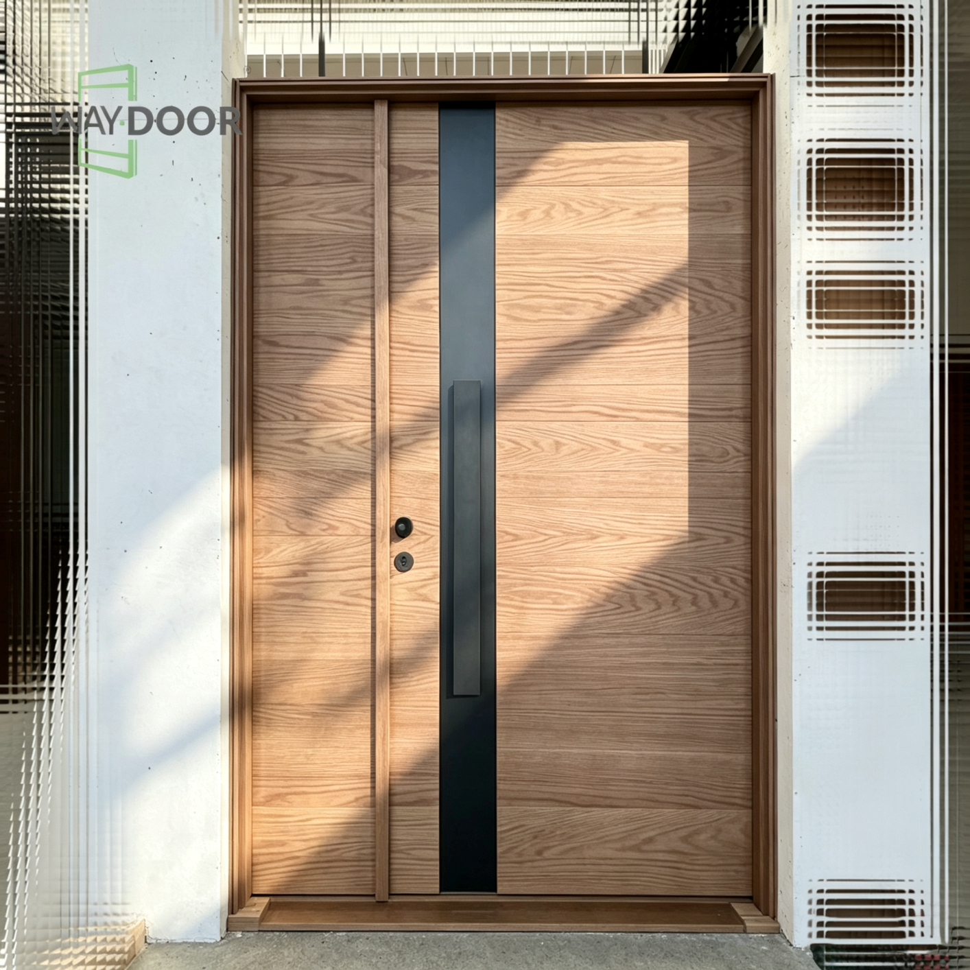 Classic Solid Mahogany Exterior Door with Single Sidelight