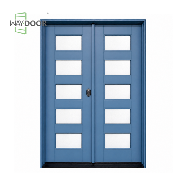 Contemporary 10-Lite Solid Wood Double Entry Door