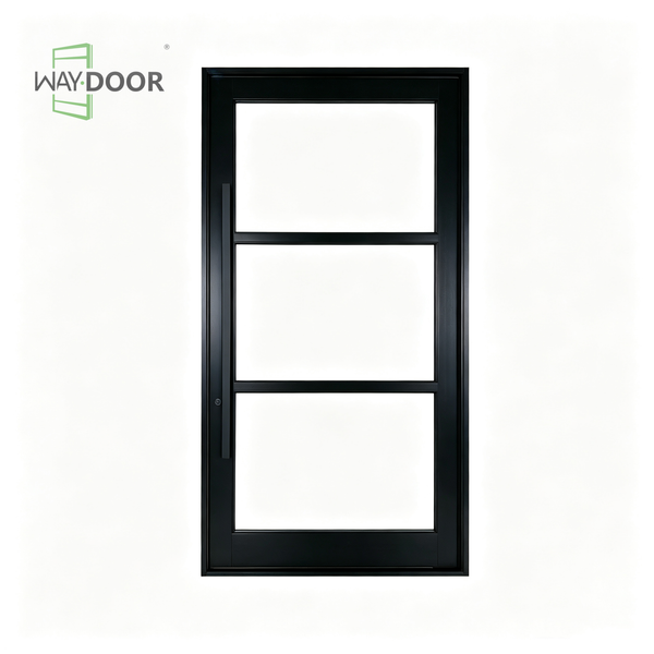 Contemporary 3-Lite Solid Wood Pivot Entry Door