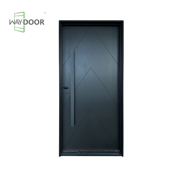 Contemporary Chevron Solid Wood Pivot Door