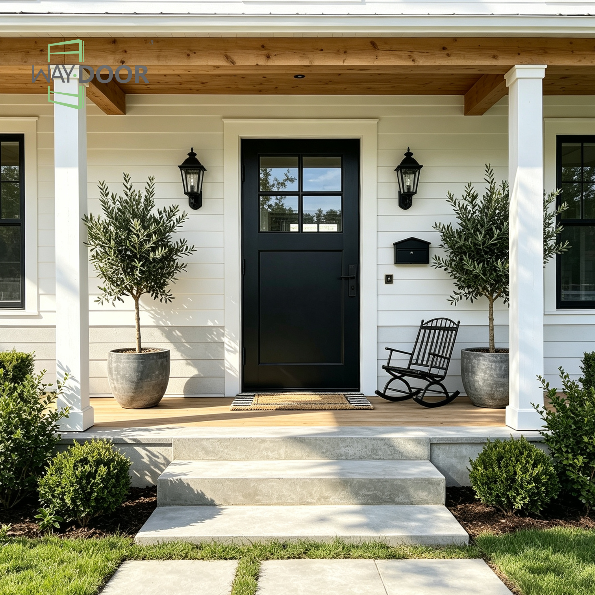Craftsman 4-Lite Solid Wood Entry Door