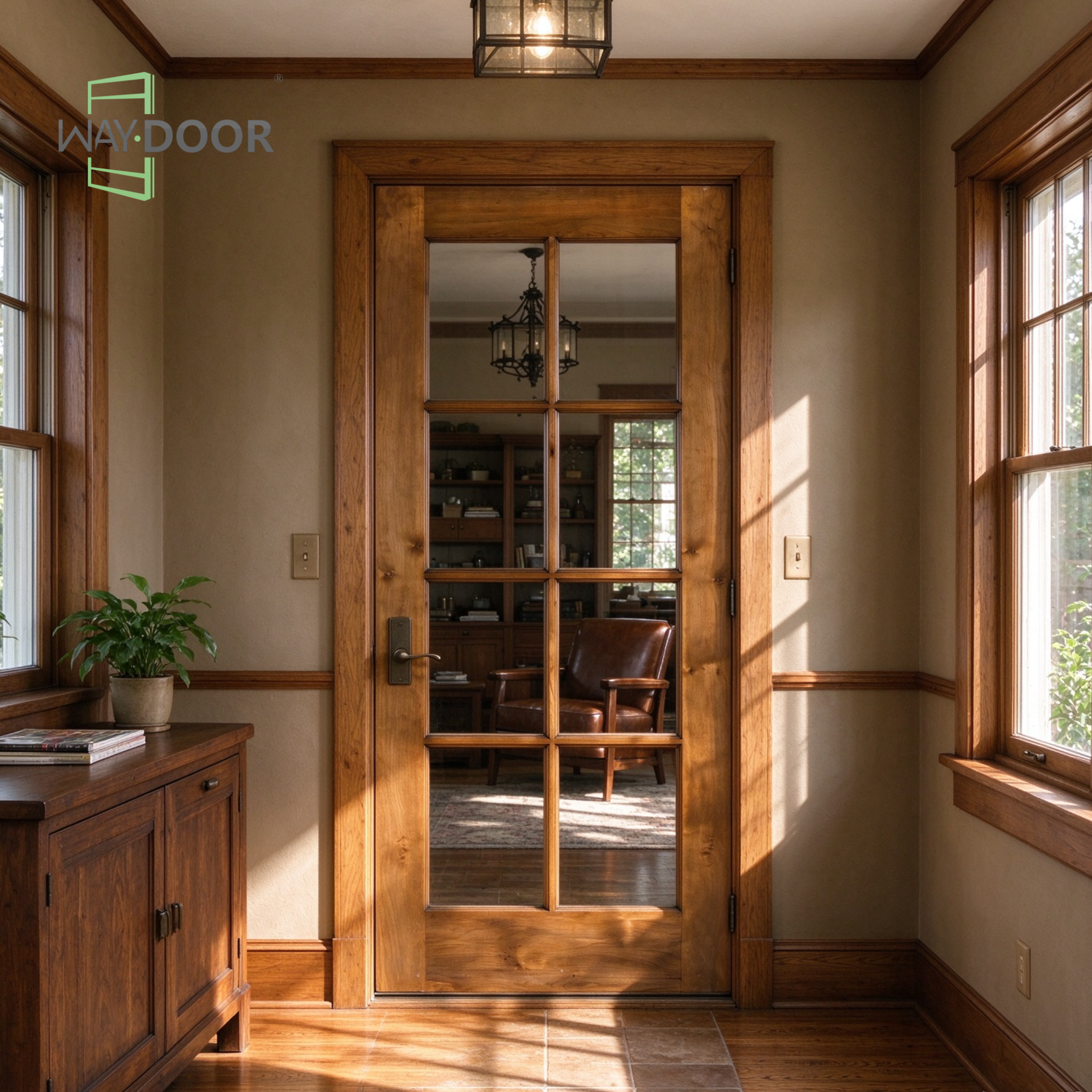 Craftsman 8-Lite Knotty Alder Hinged Interior Door