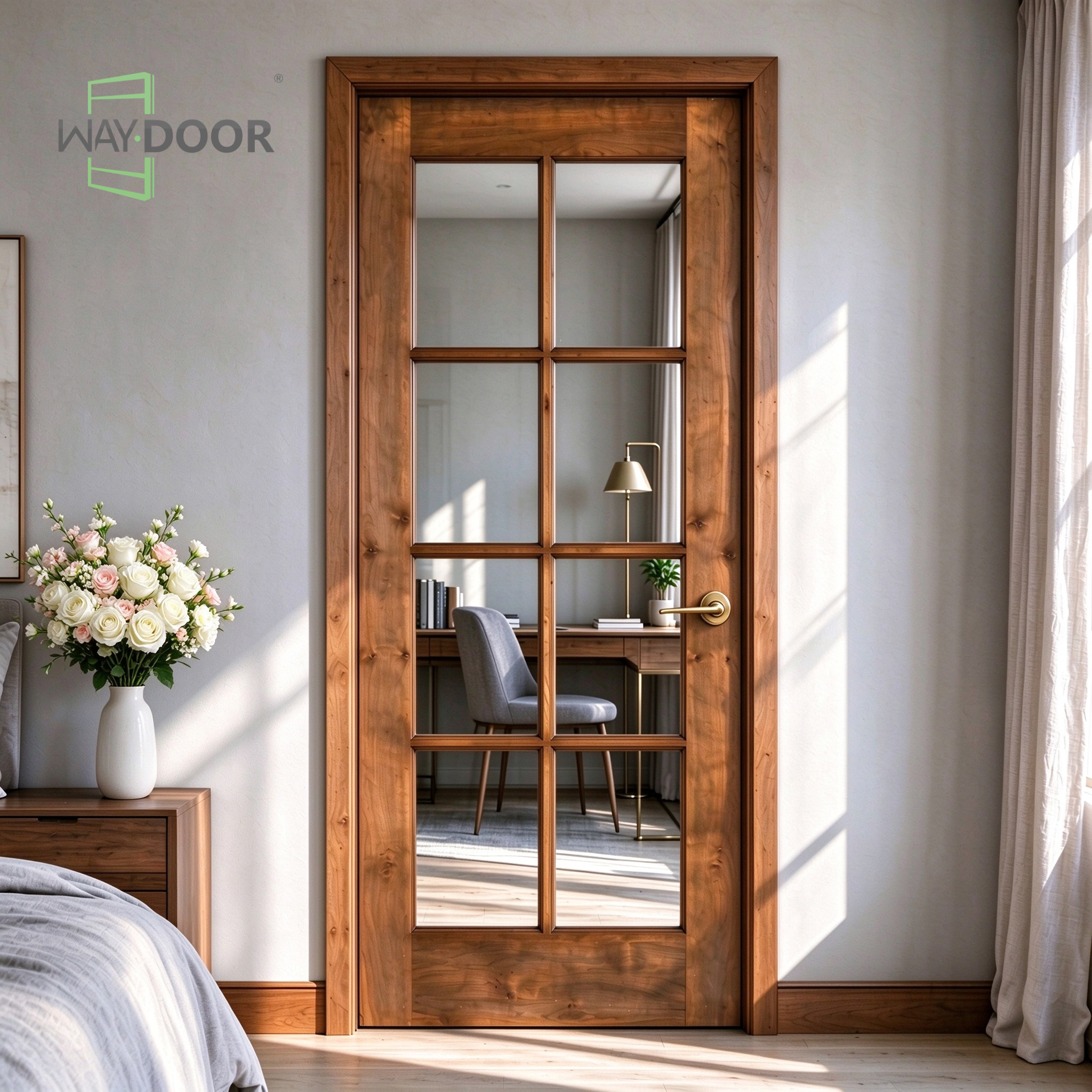 Craftsman 8-Lite Knotty Alder Hinged Interior Door