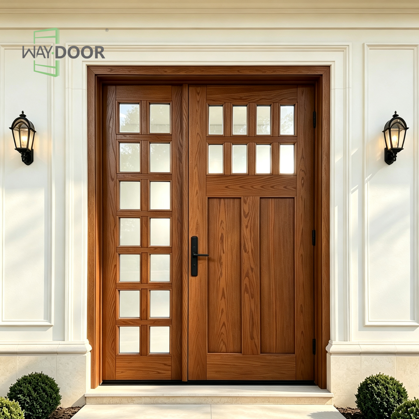 Craftsman Solid Wood Entry Door with Sidelite