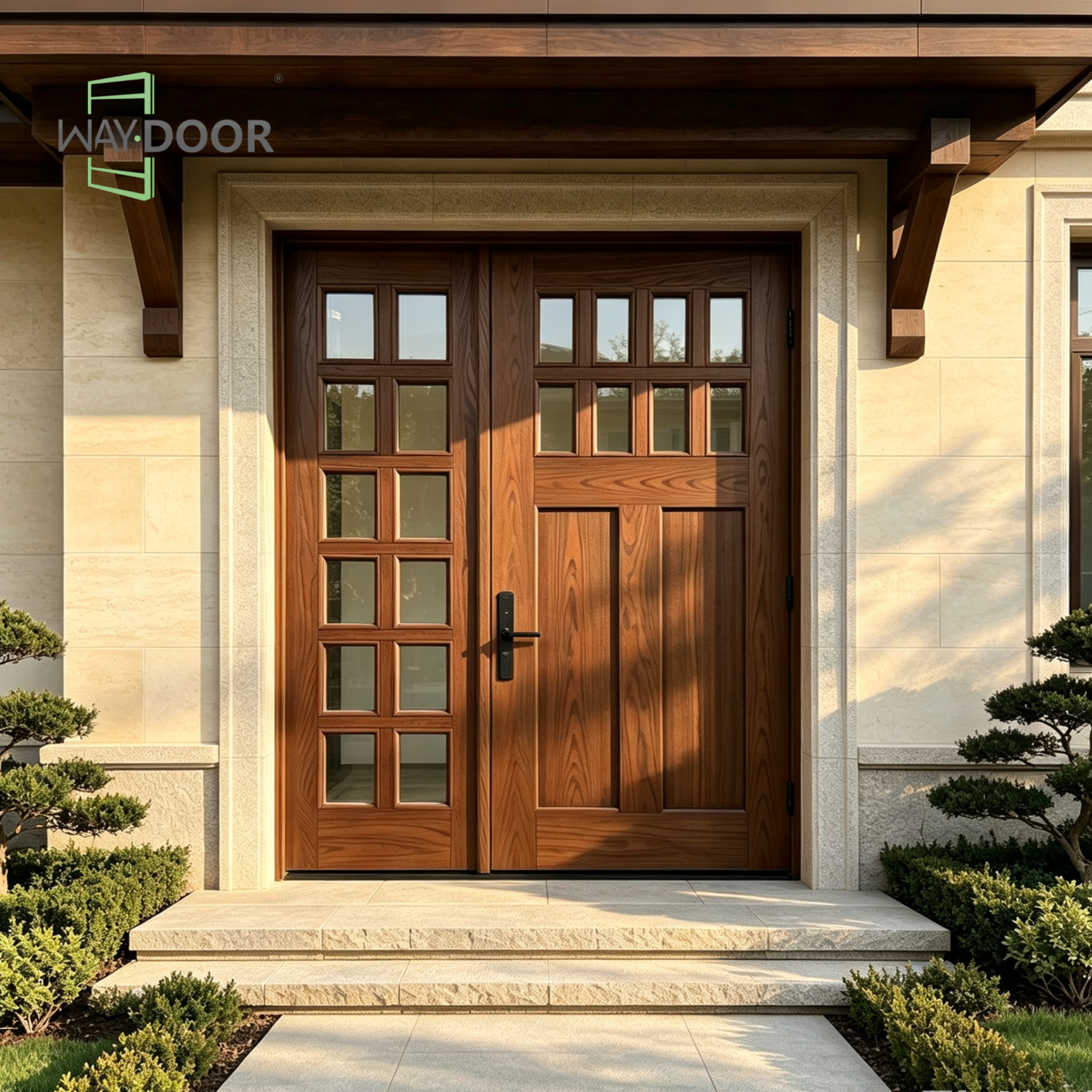 Craftsman Solid Wood Entry Door with Sidelite