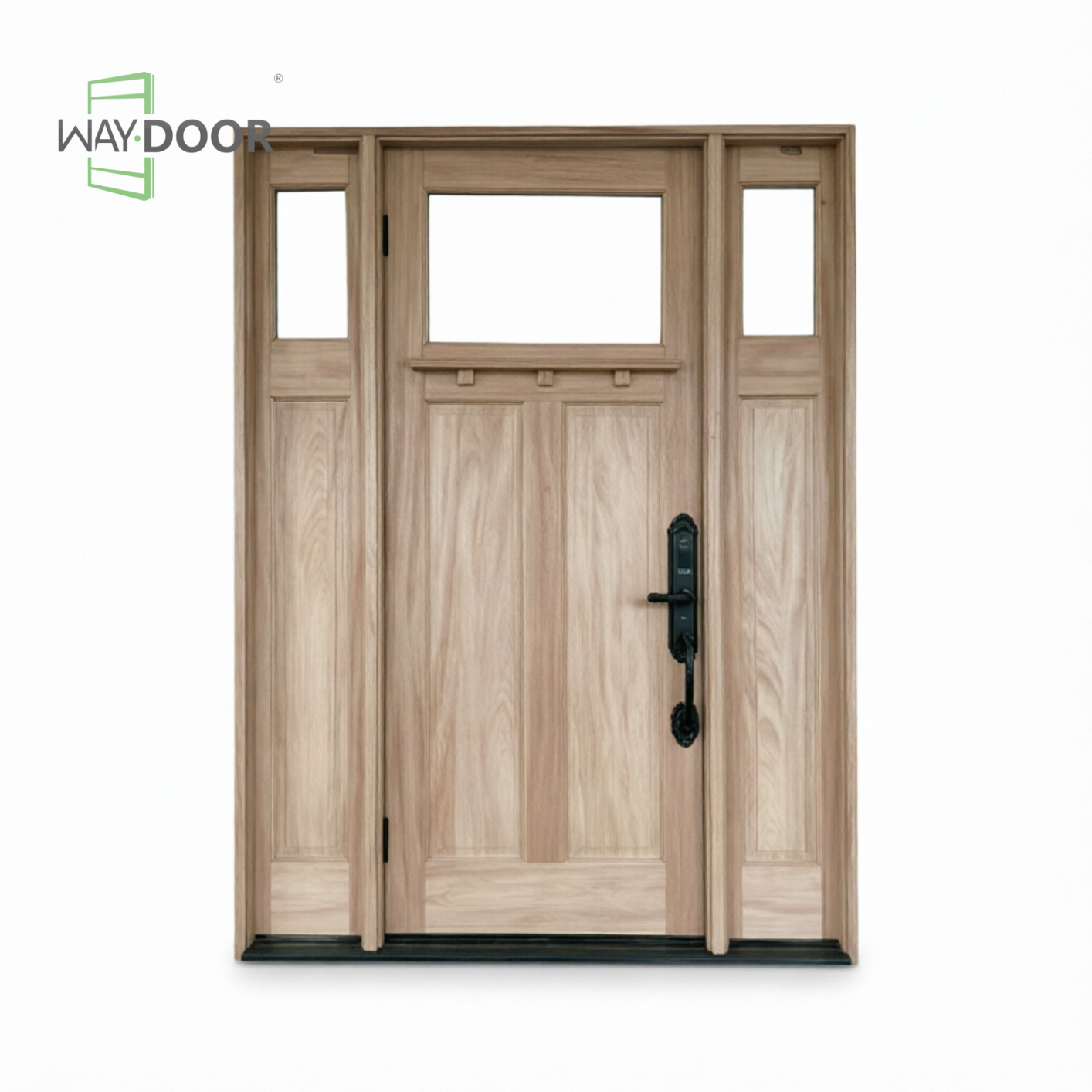 Craftsman Solid Wood Entry Door with Sidelites