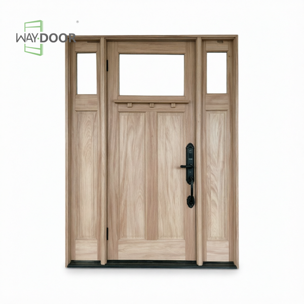 Craftsman Solid Wood Entry Door with Sidelites
