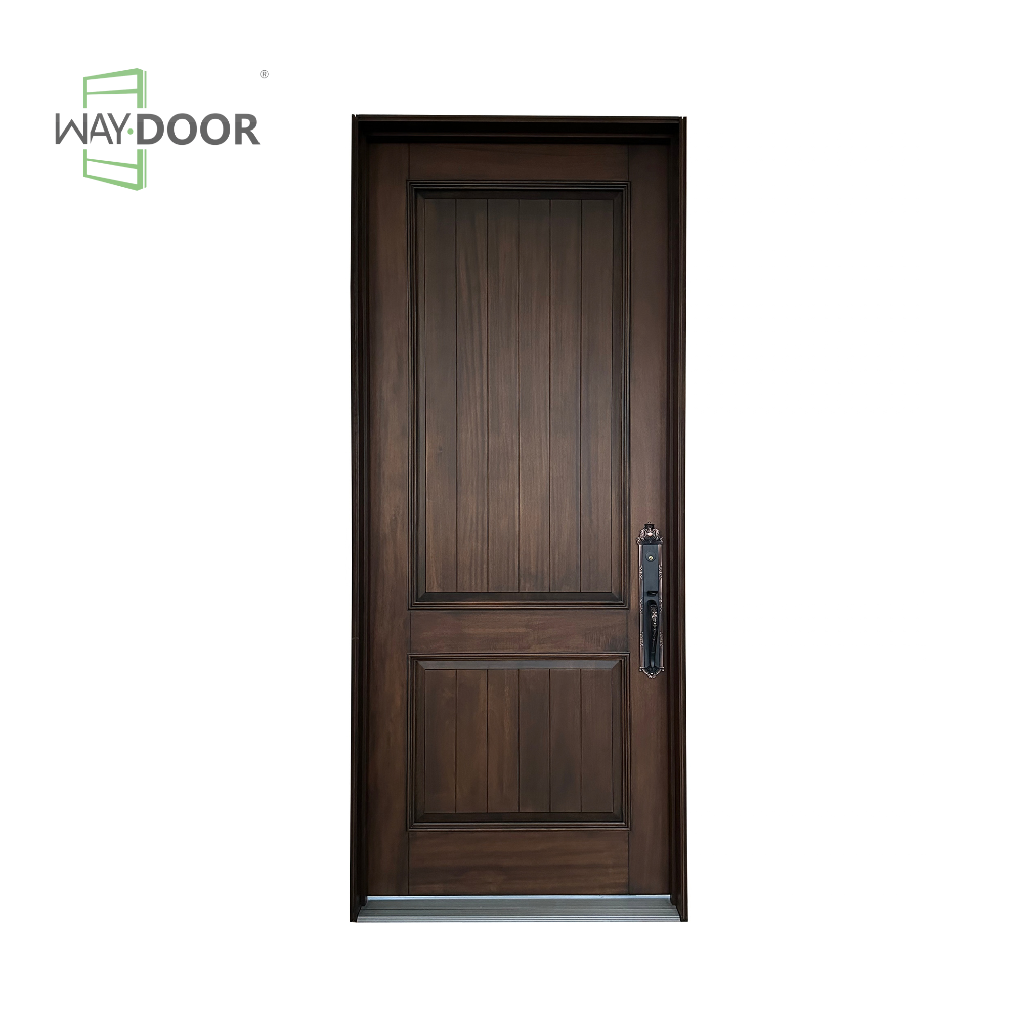 Dark Brown Craftsman Solid Wood Hinged Entry Door