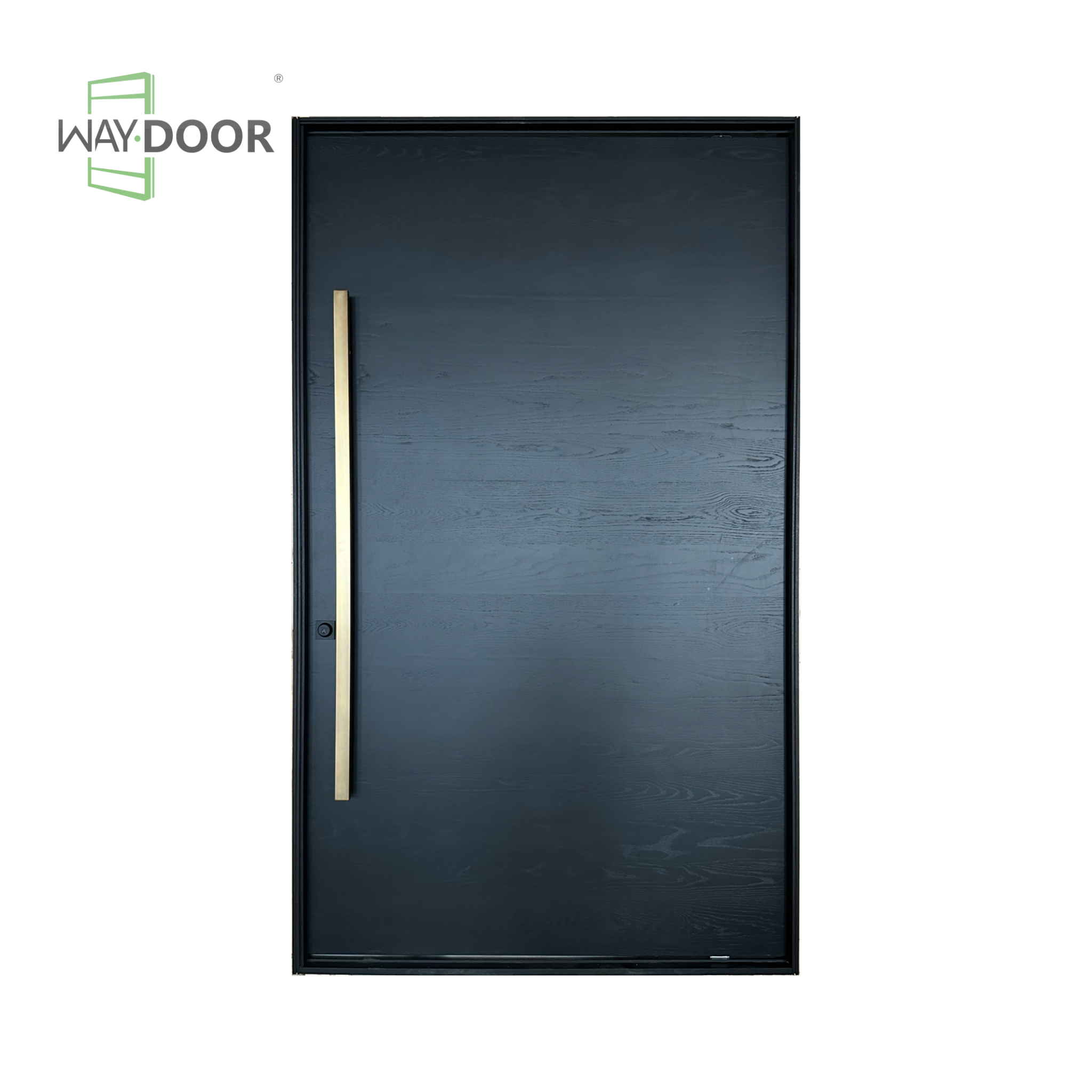 Dark Charcoal Modern Flush Solid Wood Pivot Door