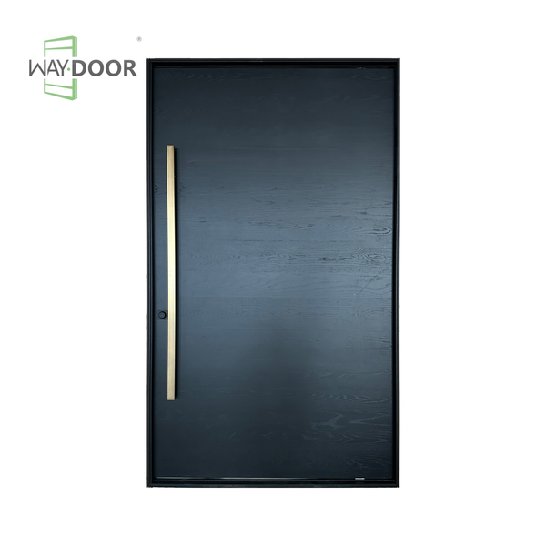 Dark Charcoal Modern Flush Solid Wood Pivot Door