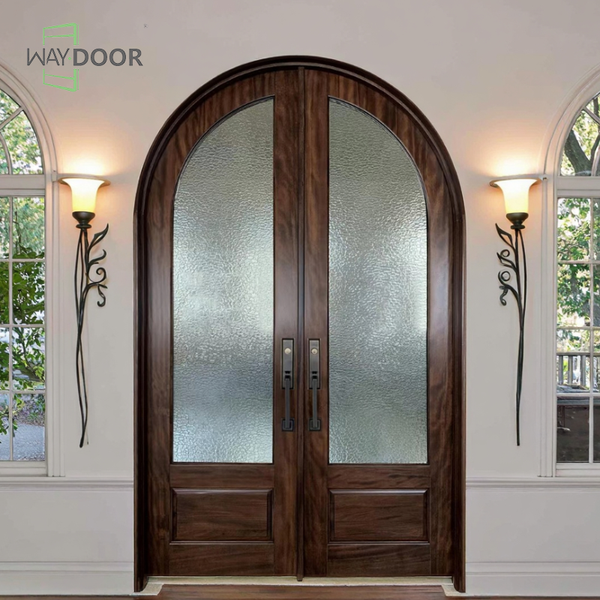 French Arched Solid Wood Double Doors