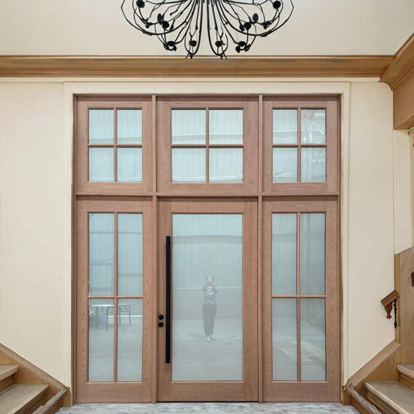 Solid Wood Door with Sidelights & Transom