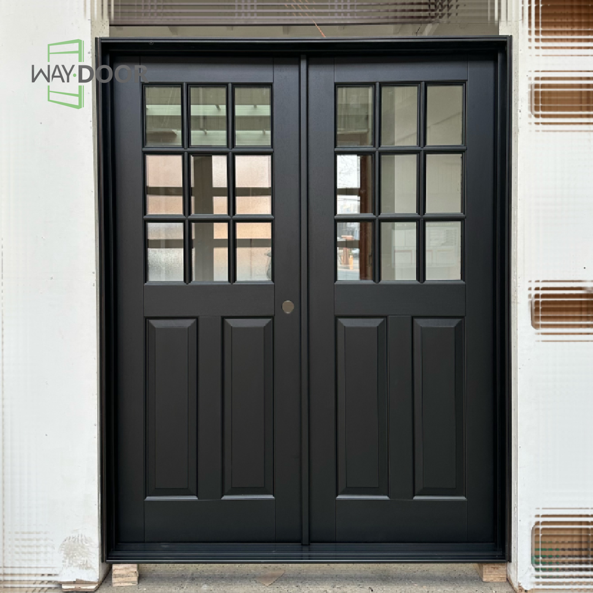 Exterior Double Hinged Solid Wood Front Door