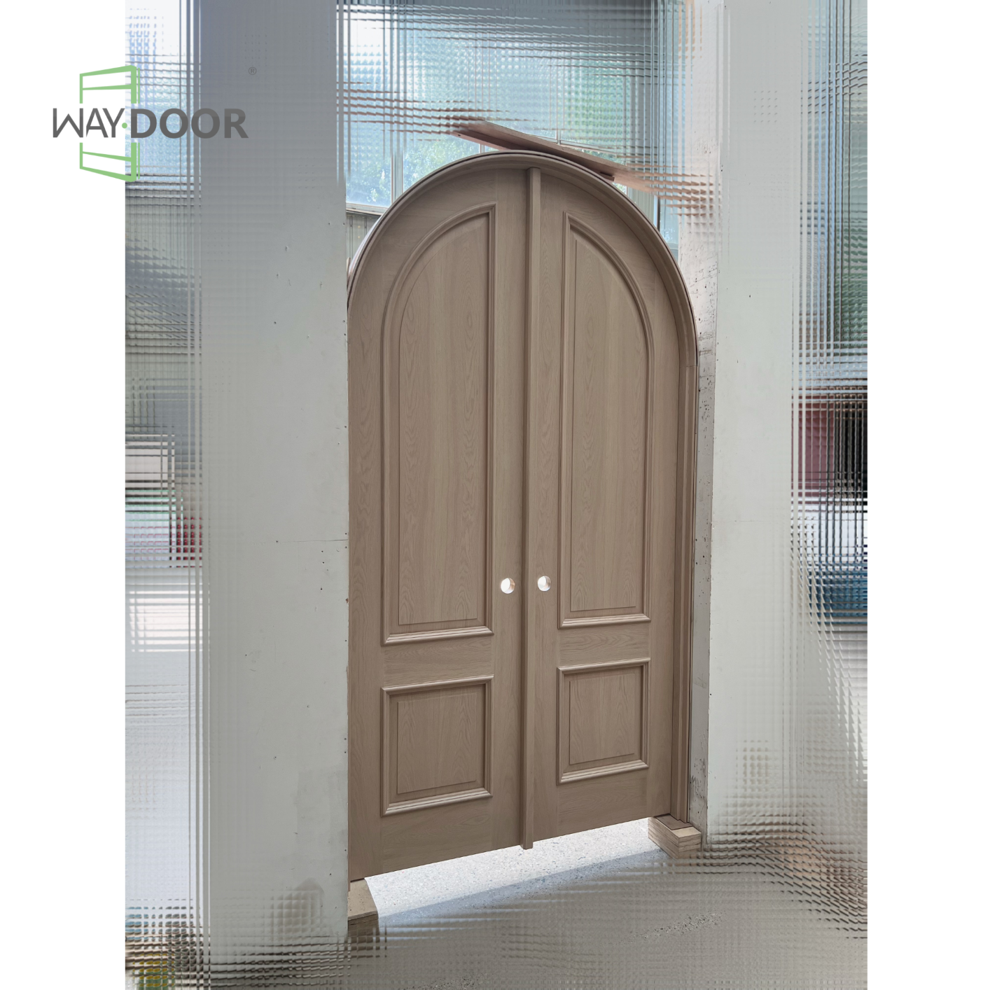 French Arched Double Solid Wood Interior Door