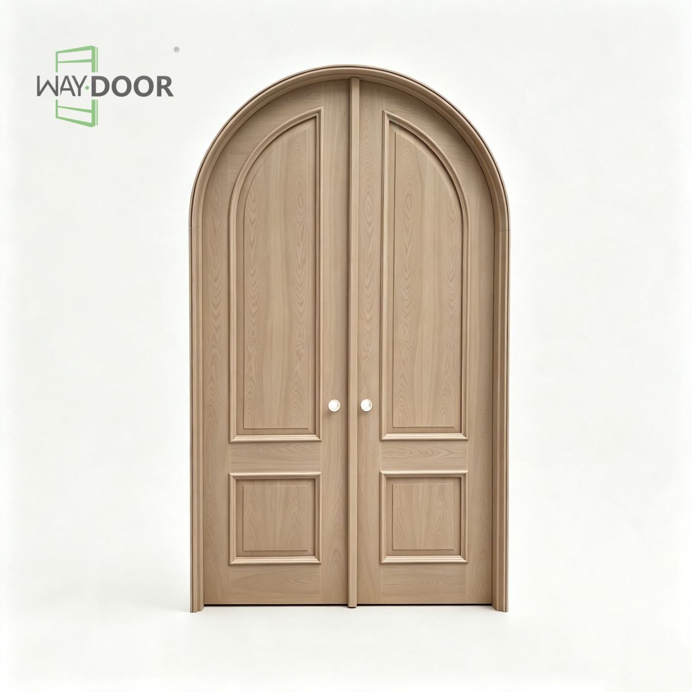 French Arched Double Solid Wood Interior Door