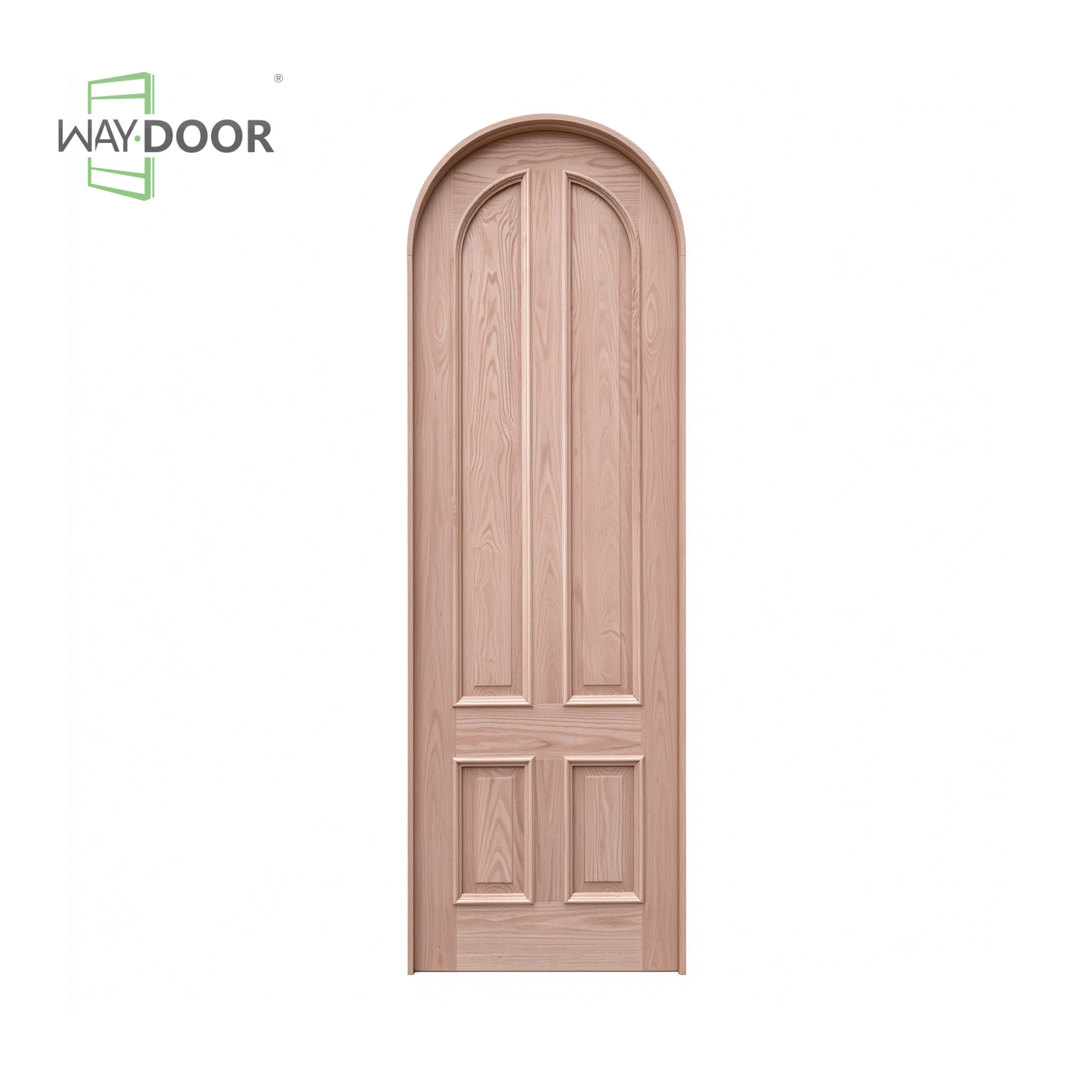 French Arched Raised-Panel Solid Wood Interior Door