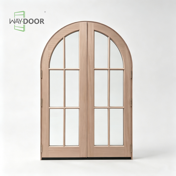 French Arched Solid Wood Double Exterior Door