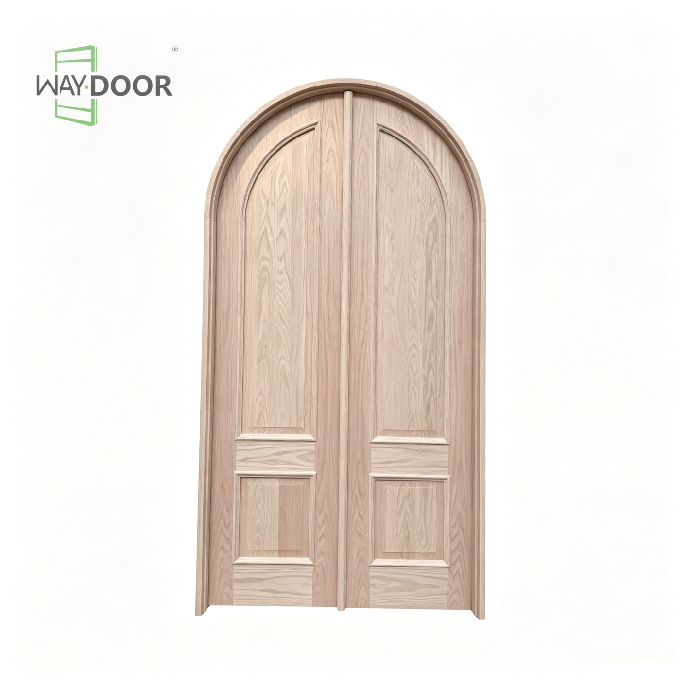 French Arched Solid Wood Double Exterior Door