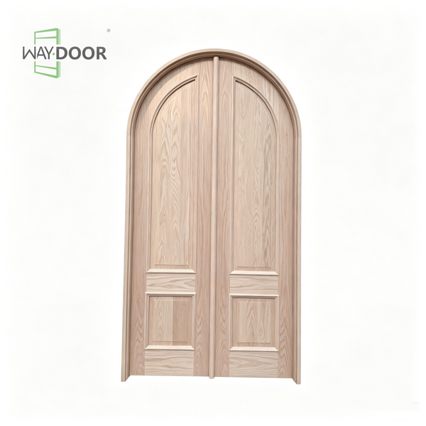 French Arched Solid Wood Double Exterior Door