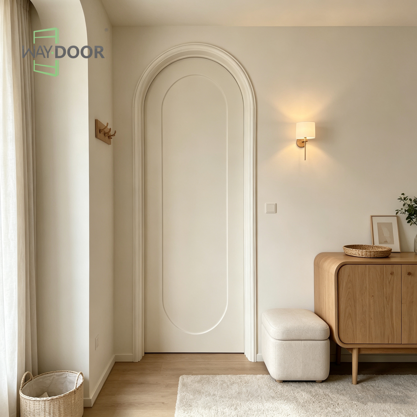 French Cream Shaker Arch Interior Door