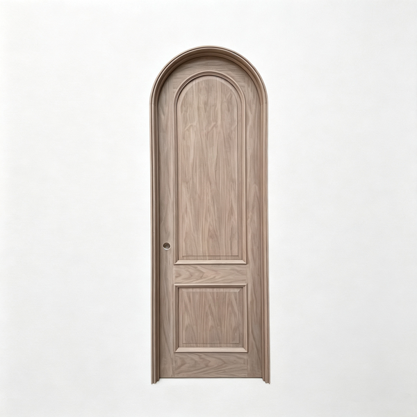 French Style Arched Top Solid Walnut Interior Door