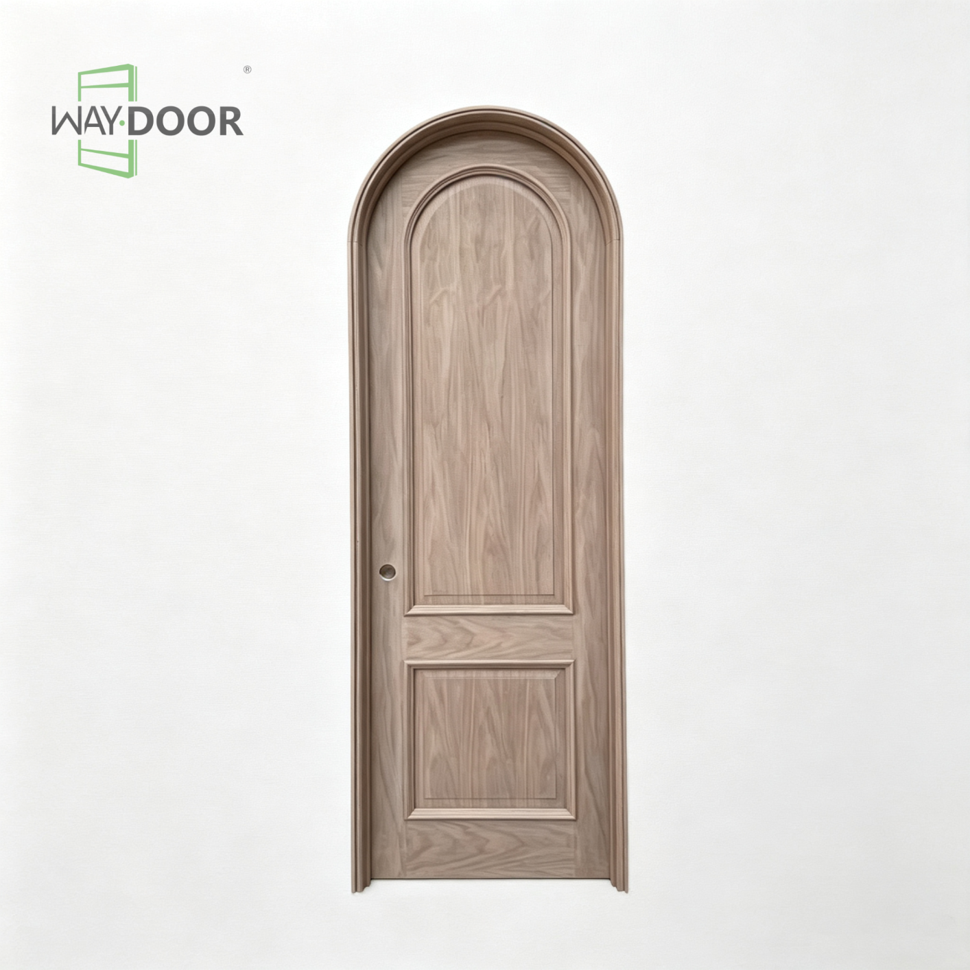 French Style Arched Top Solid Walnut Interior Door