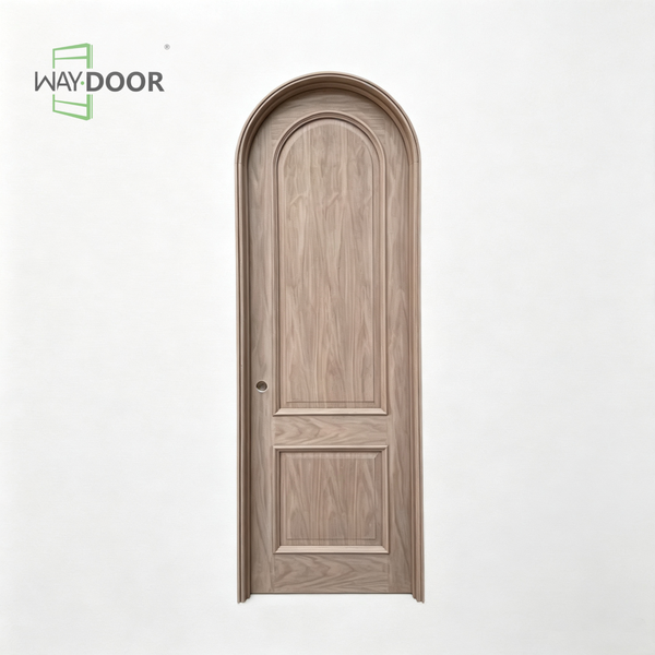 French Style Arched Top Solid Walnut Interior Door