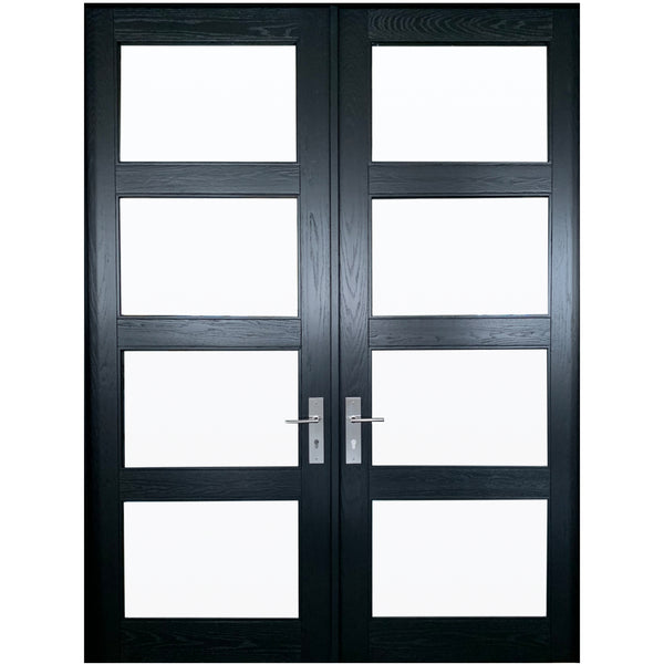 Contemporary Exterior Glass Wood Door