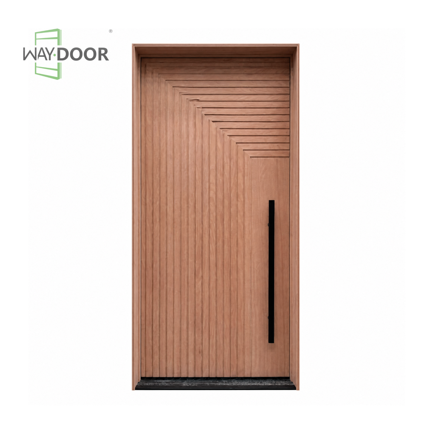Geometric Flute Solid Wood Entry Door