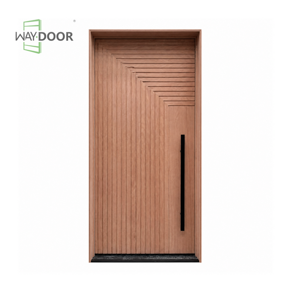 Geometric Flute Solid Wood Entry Door