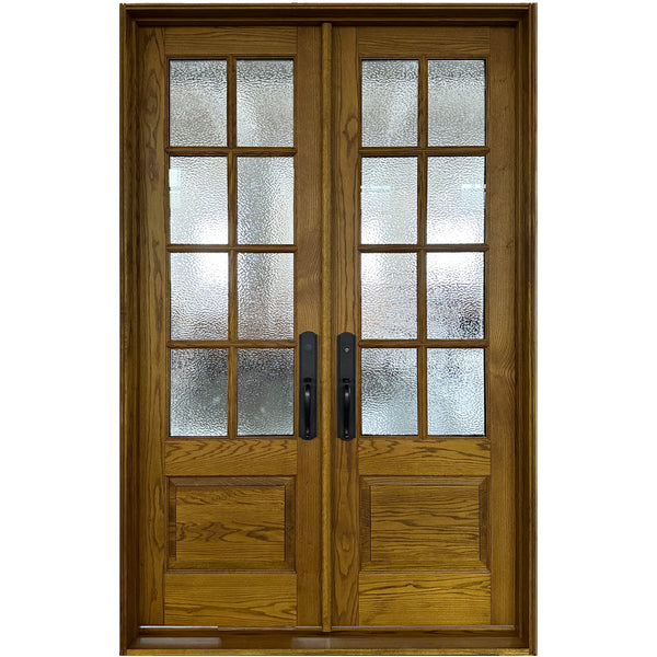 8 Lites Red Oak Front Wood Door