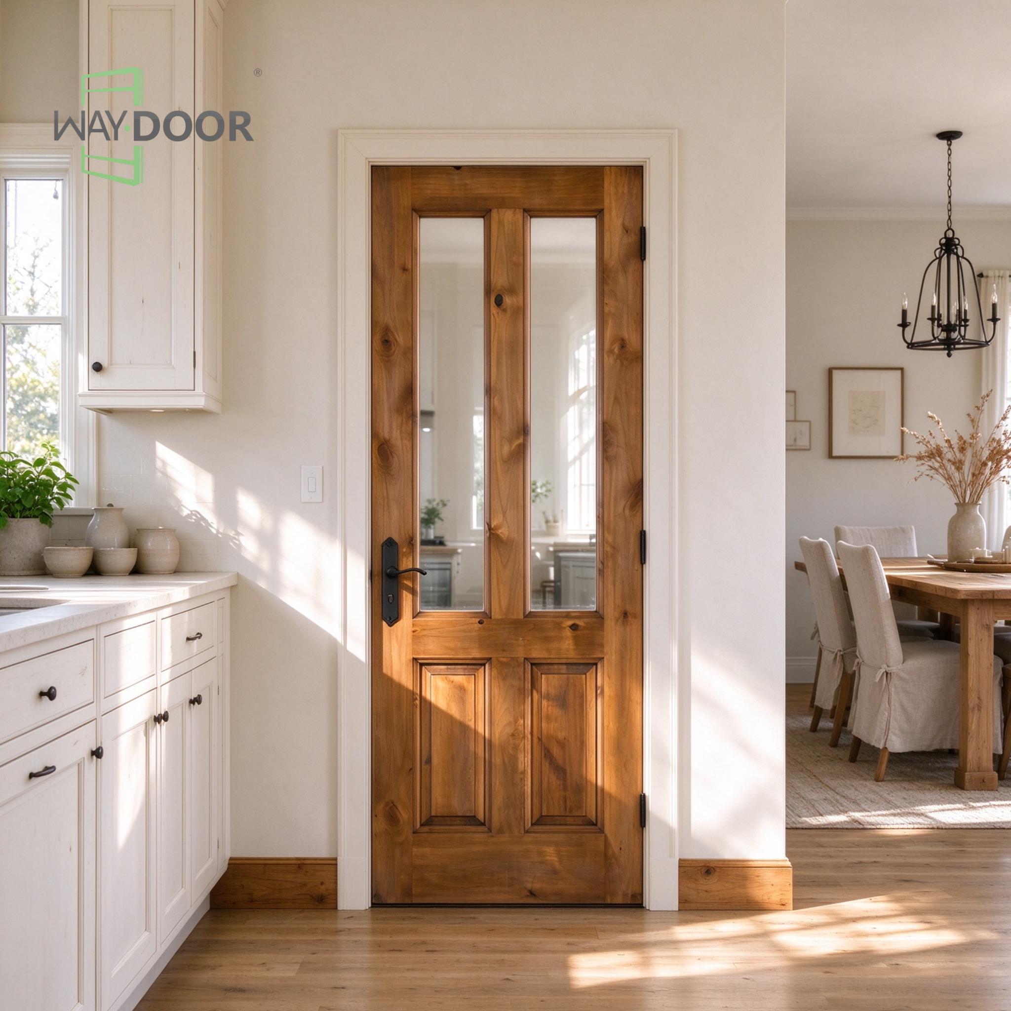 Haven 2-Lite Knotty Alder Interior Hinged Door