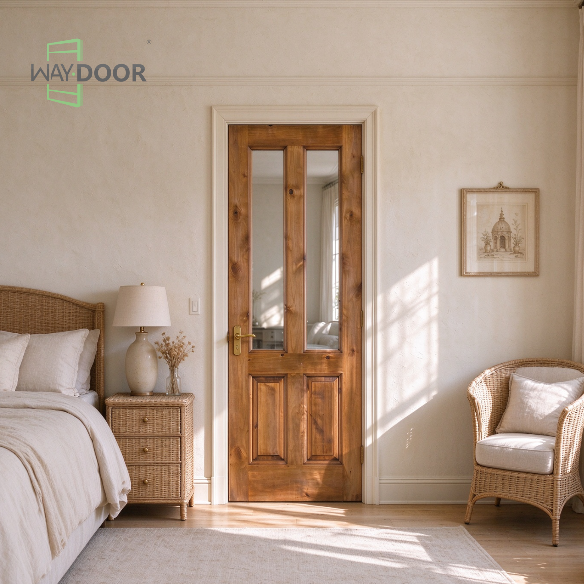 Haven 2-Lite Knotty Alder Interior Hinged Door