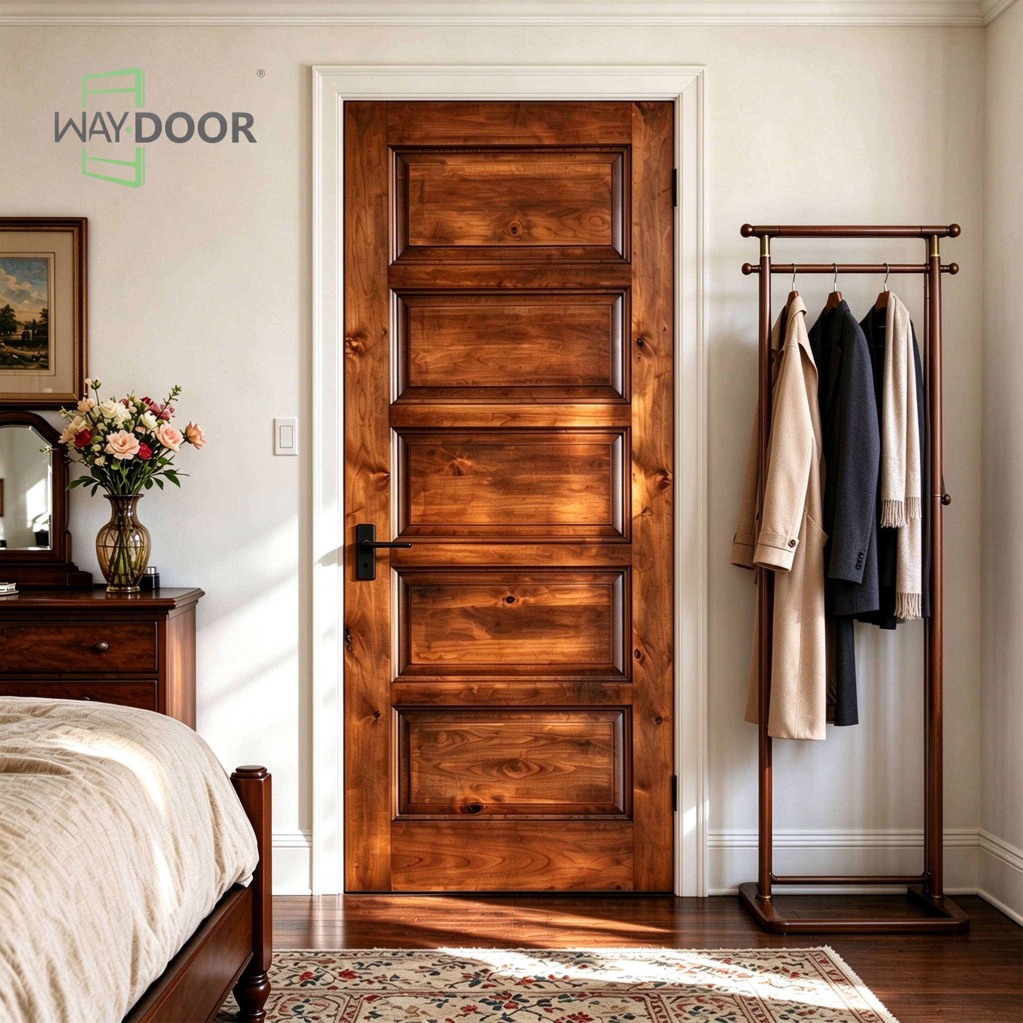 Heritage 5-Panel Knotty Alder Interior Hinge Door