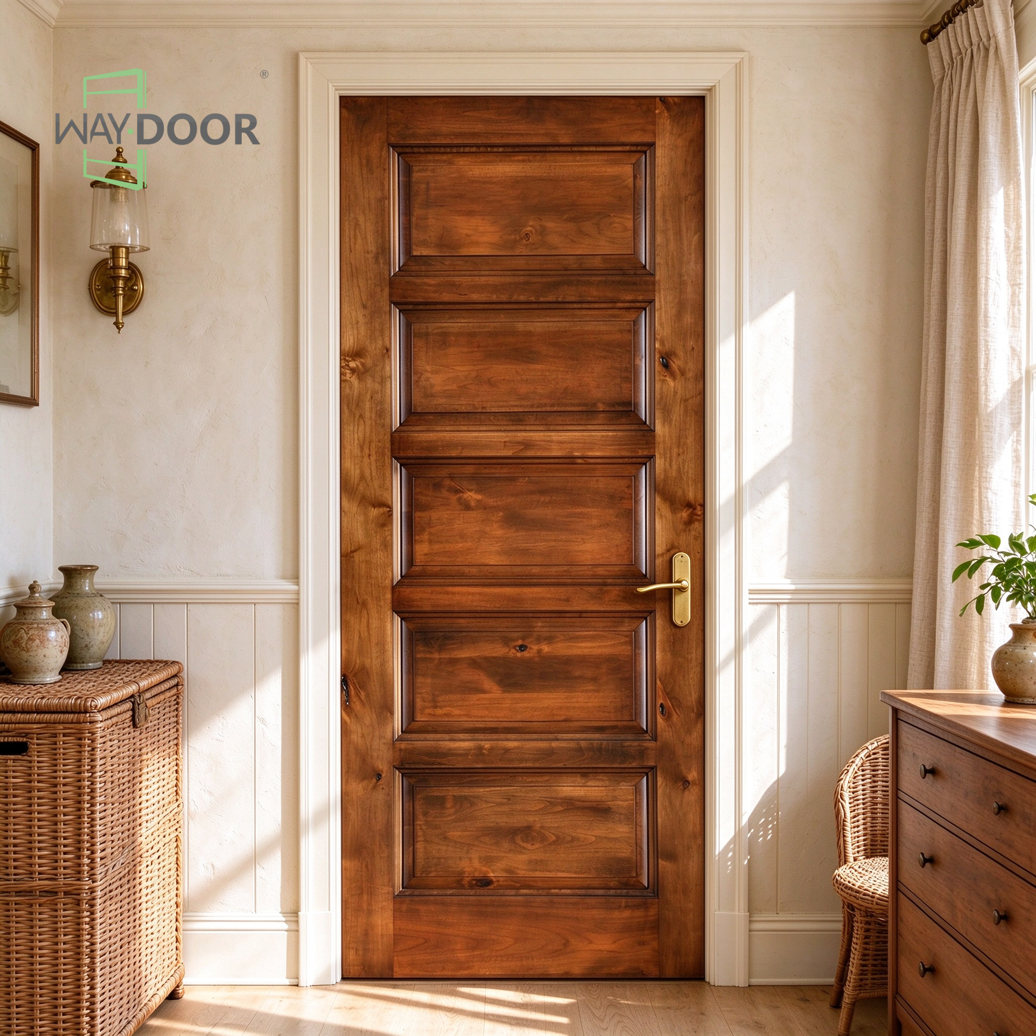Heritage 5-Panel Knotty Alder Interior Hinge Door
