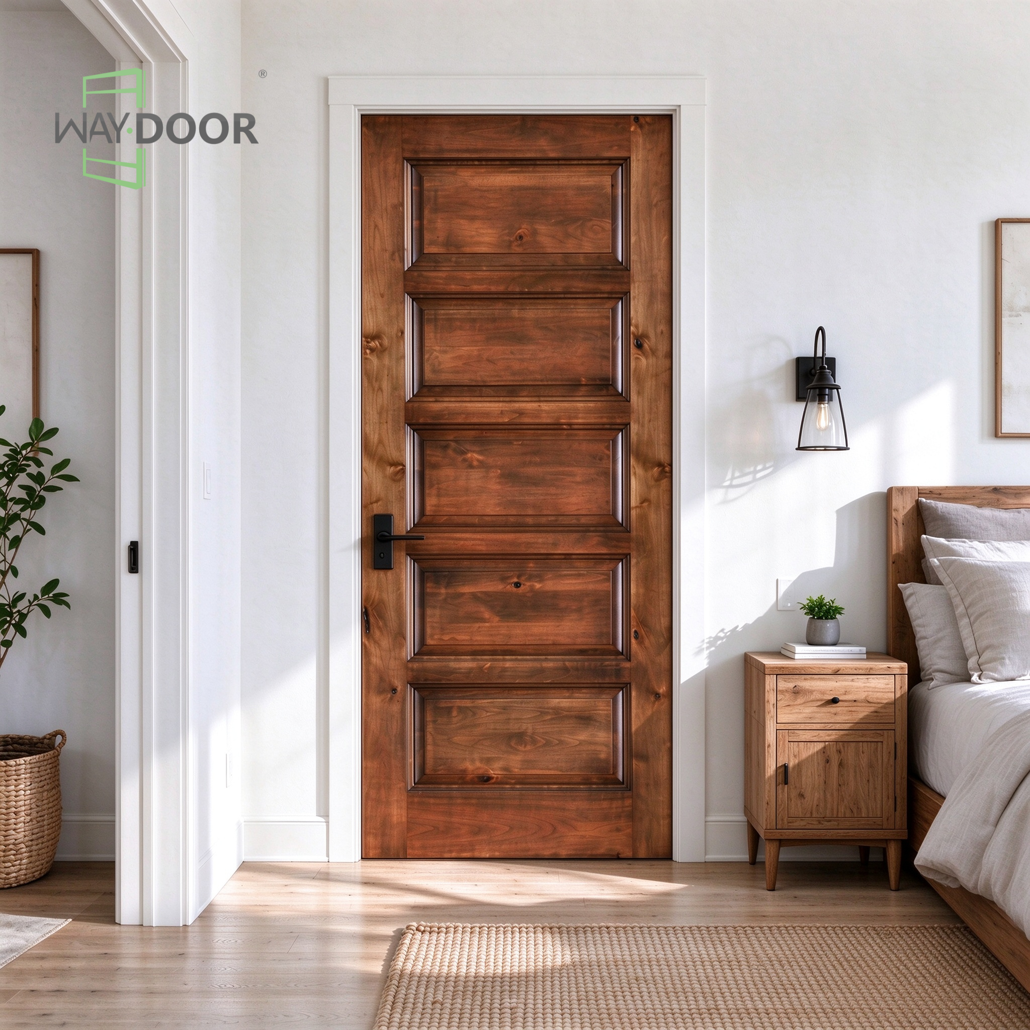 Heritage 5-Panel Knotty Alder Interior Hinge Door