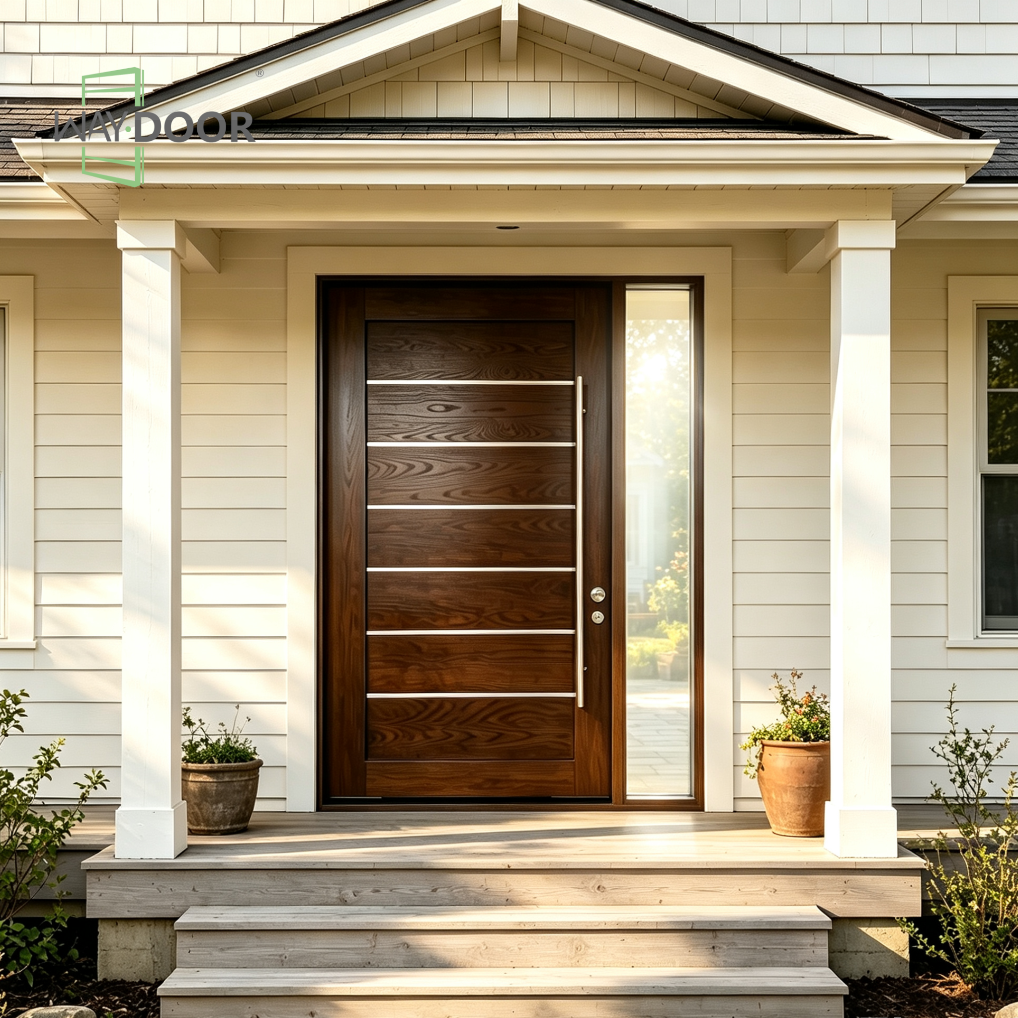 Horizon Solid Wood Modern Entry Door