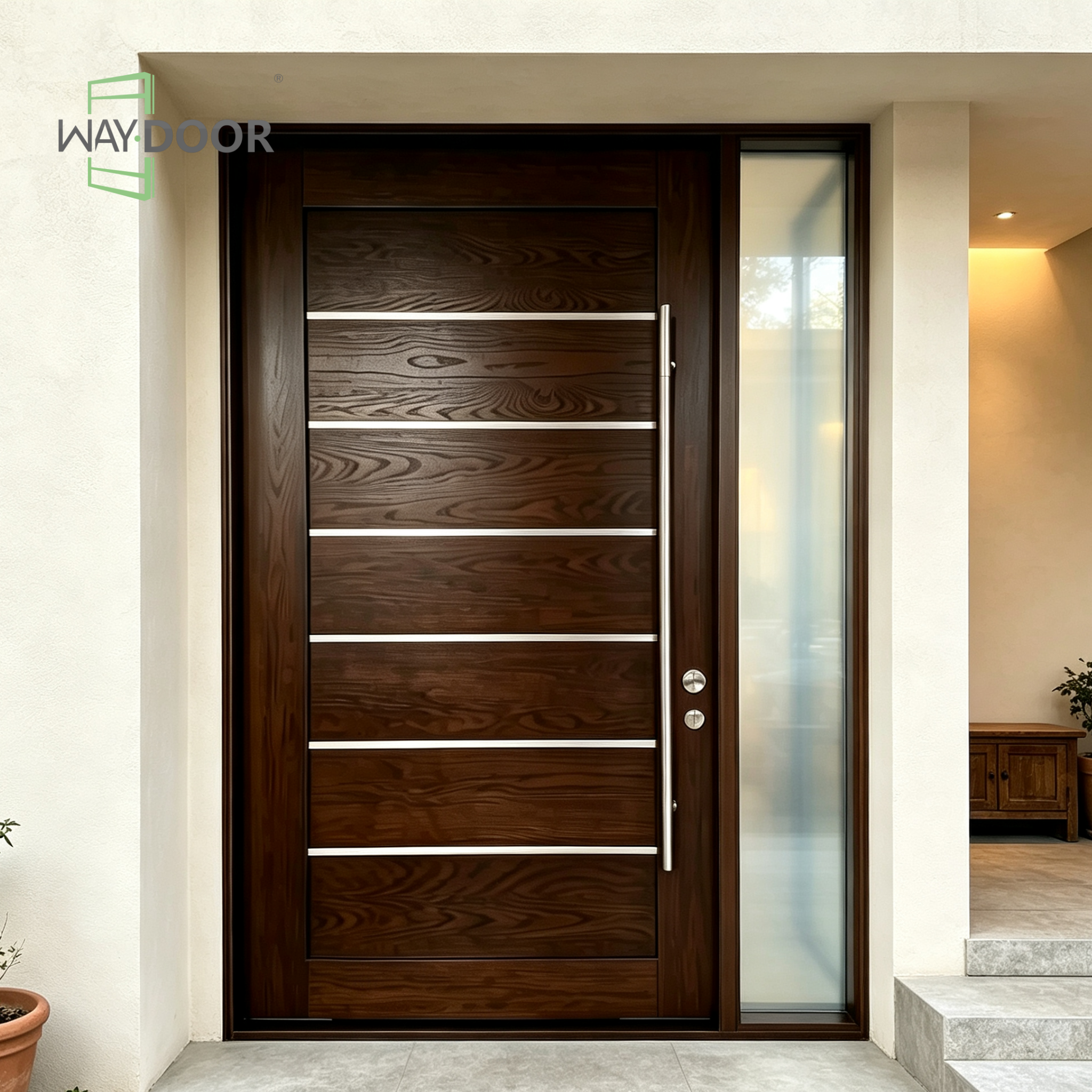 Horizon Solid Wood Modern Entry Door