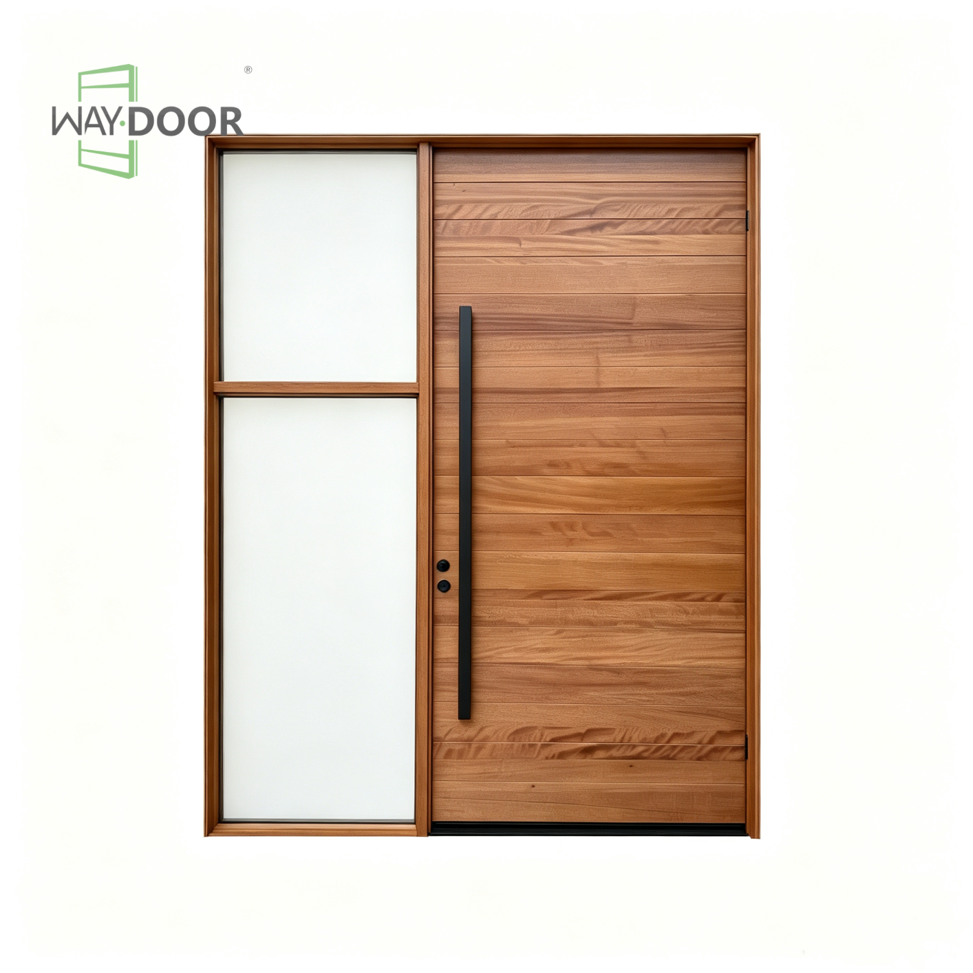Horizon Solid Wood Pivot Entry Door with Sidelight