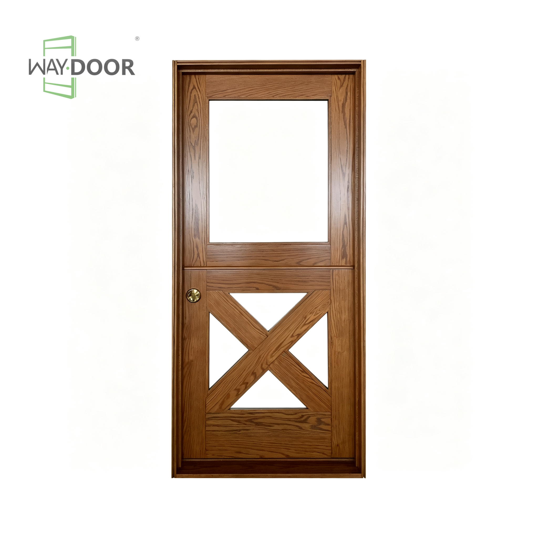 Light French Country X-Panel Dutch Oak Entry Door