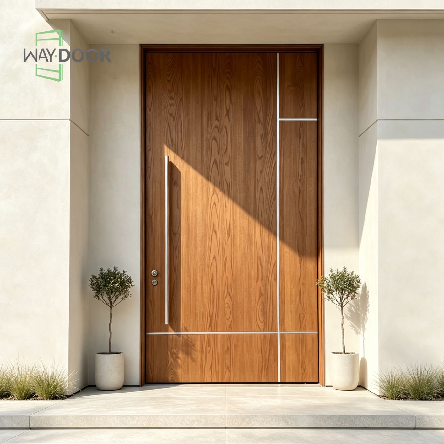 Linear Solid Wood Pivot Door